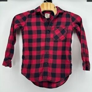 TNA Womens XS Red Black Buffalo Plaid Long Sleeve Button‎ Down Flannel Shirt